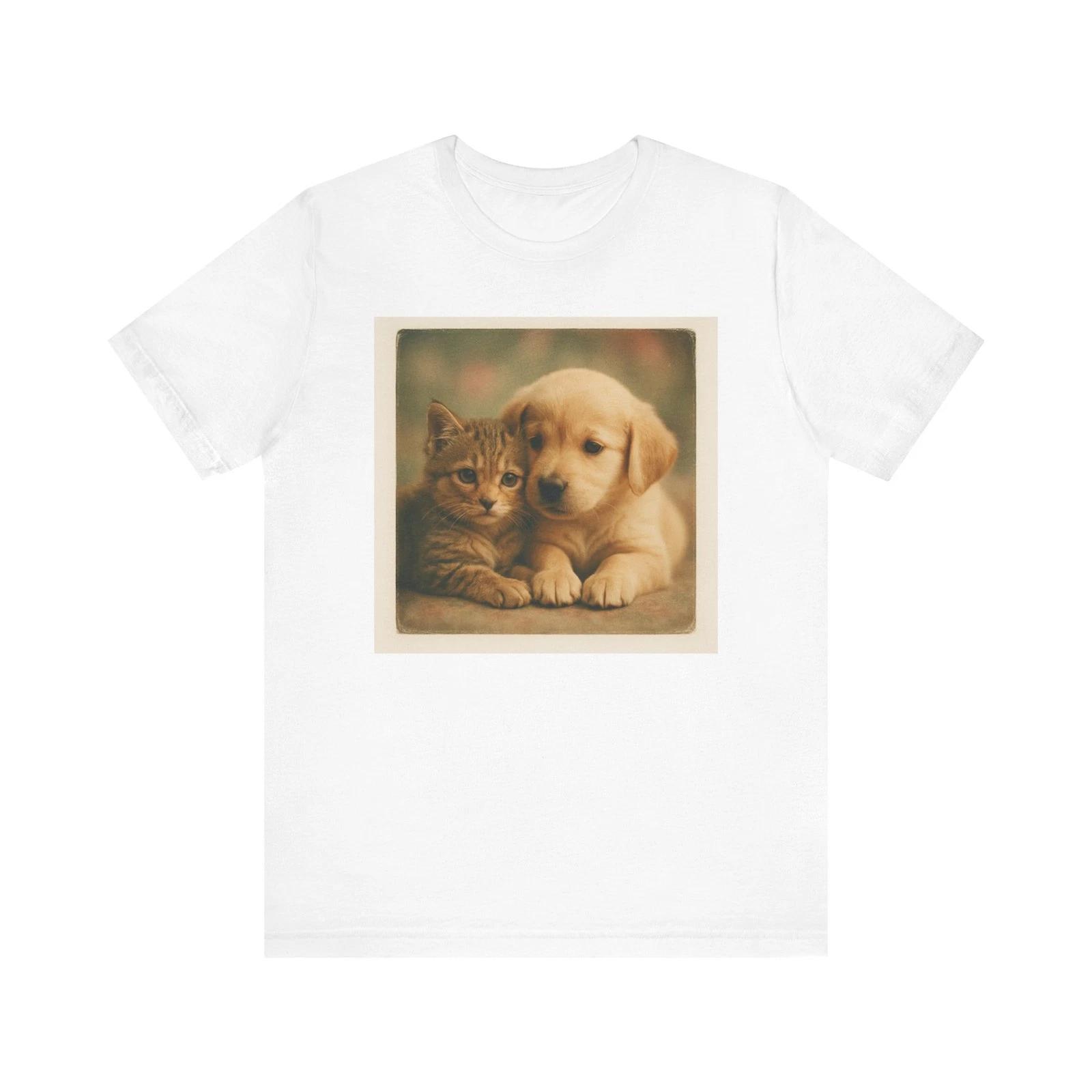 Cute Puppy and Kitten Children s Children s T  Children s T-shirt, Animal Lover Gift, Pet Birthday Tee, Casual [...] 150