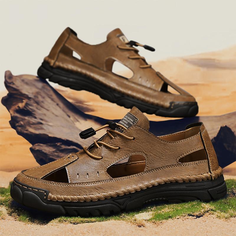 Fashion Non-Slip Hollow Out Sandals Soft Comfortable Men Summer Shoes New Design Beach Flats Anti-collision Toe Mens Gladiator Sandals