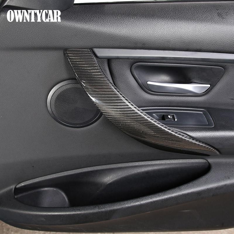 For BMW 3 4 Series F30 F31 F32 F35 2013-2019 Real Carbon Fiber Car Console Gear Shift Panel Decoration Cover Trim Stickers