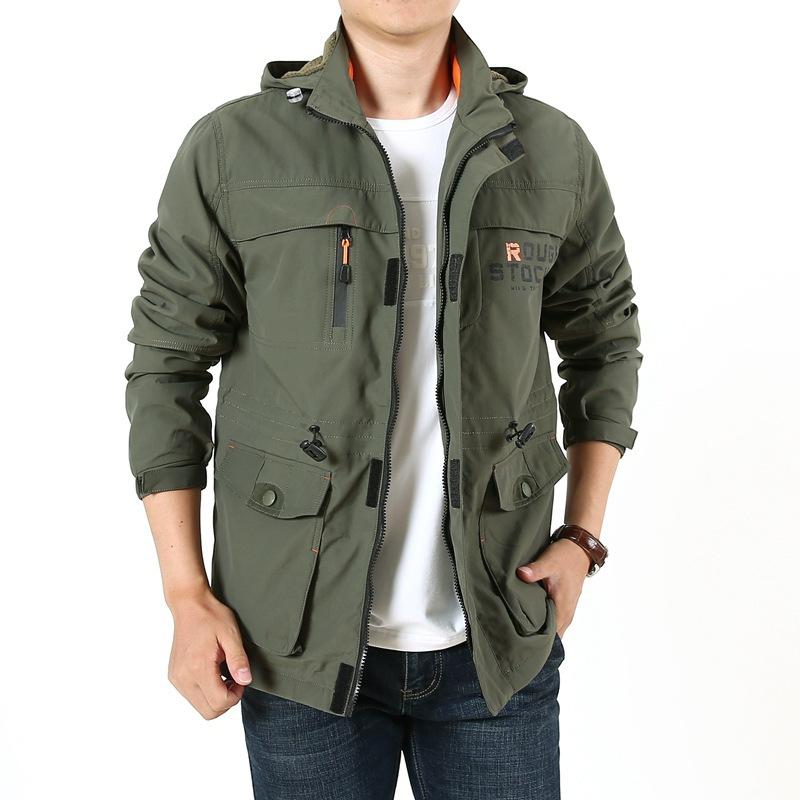 Spring and Autumn Outdoor Casual Jacket Middle-aged Jacket Large Size Medium and Long Waterproof Breathable Jacket