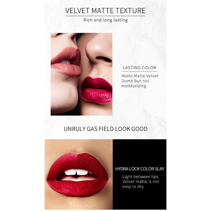 VIBELY Small Tube Matte Lipstick 4pcs Boxed Not Easy To Fall Off Color Velvet Not Fall Off Color Makeup