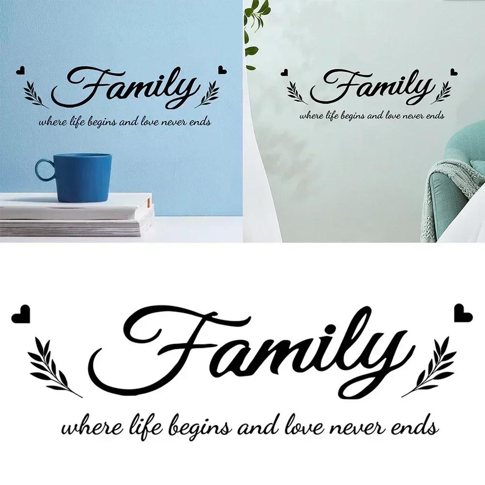 Family Quotes Stickers Family Words Wall Stickers Bedroom Living Room 10cm*30cm*0.1cm Customizable Design Easy To Remove