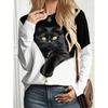 Fashion Women's Crew Neck Long Sleeve 3D Casual Color Printing Casual Short Sleeve Crew Neck T-Shirt