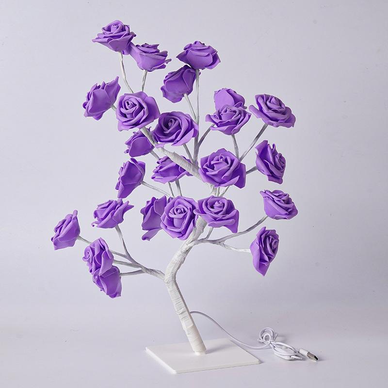 Table Lamp Lights Rose Flower Tree Usb Night Lights Home Decoration Parties Xmas Christmas Wedding Bedroom Decor Rose Lamp