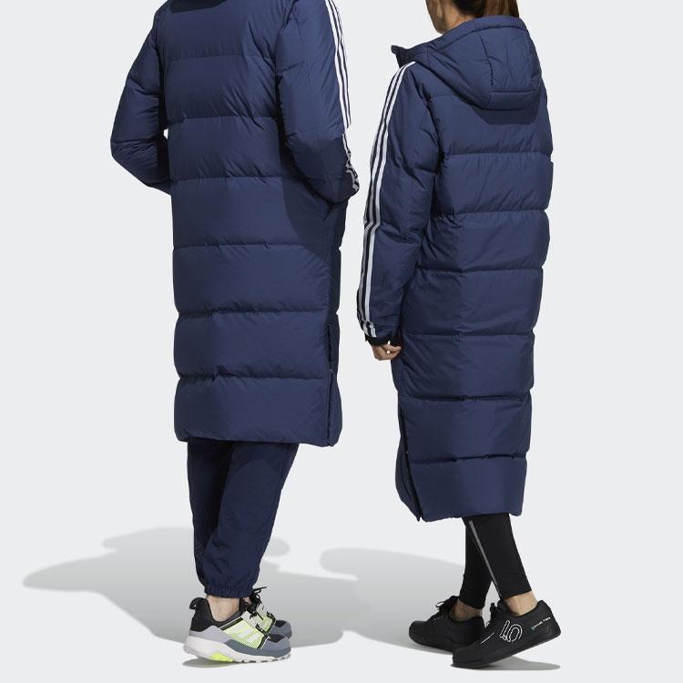 adidas Terrex 3st Long Coat Outdoor Sports Mid-Length Stay Warm Hooded Down Jacket Blue Men's H20763