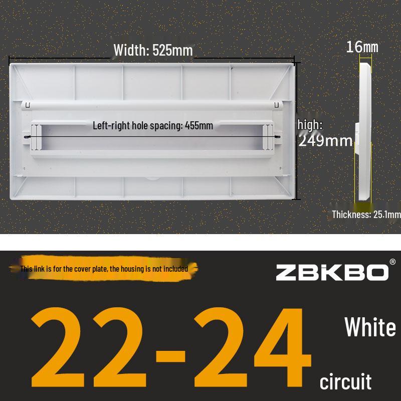 Frosted Flat Panel Lighting Distribution Box - 10/12/15/18/30 Positions, Strong Current, Plastic Panel