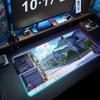 Anime Street Mouse Pad RGB Gaming Mousepad Big LED Pad PC Desk Mat Luminous Mouse Pad Large Keyboard Mats Table Rug With Backlit