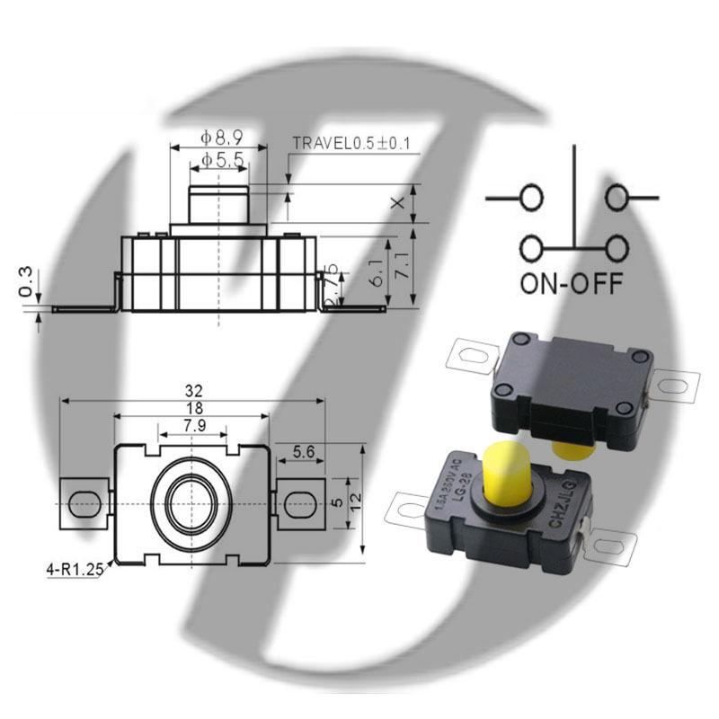 12x12 LED Flashlight Desk Lamp with Self-Locking Power Switch