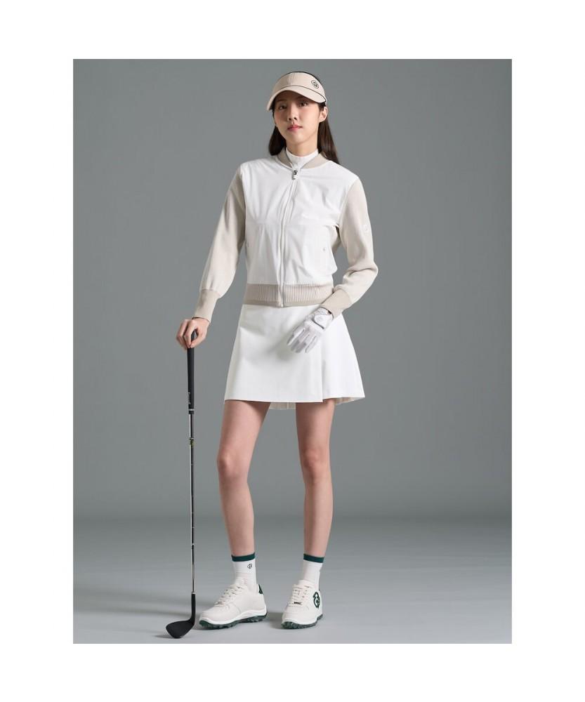 BEANPOLE GOLF [B_Under] Women'S Knit Hybrid Full-Zip Cardigan - Beige (Bj6151L01A)
