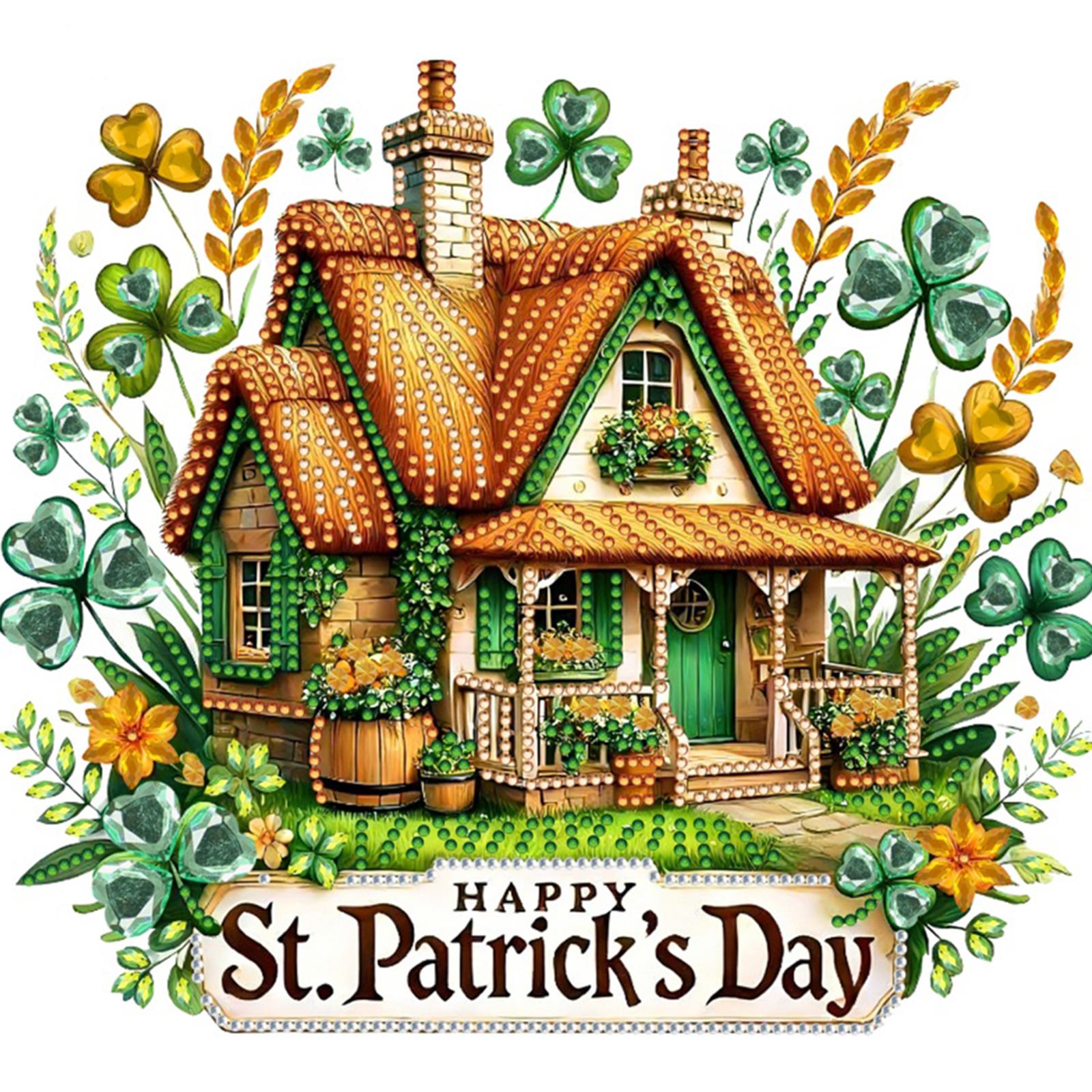 

St Patricks Special Shaped 5D DIY Partial Drill Diamond Dots Paintings for Adults Home Wall Decor Crystal Diamond Art 30x30cm
