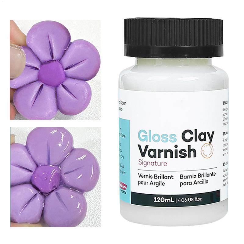 120ML Gloss Varnish For Air Dry Glaze Gloss Clay Varnish High Gloss Varnish Long-Lasting Ceramics Oil Painting Wood Maintenance