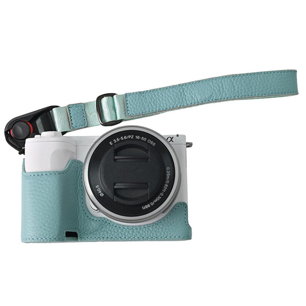 

For Sony Alpha ZV-E10 II Camera Case Large Opening Genuine Cow Leather Protector with Wrist Strap A