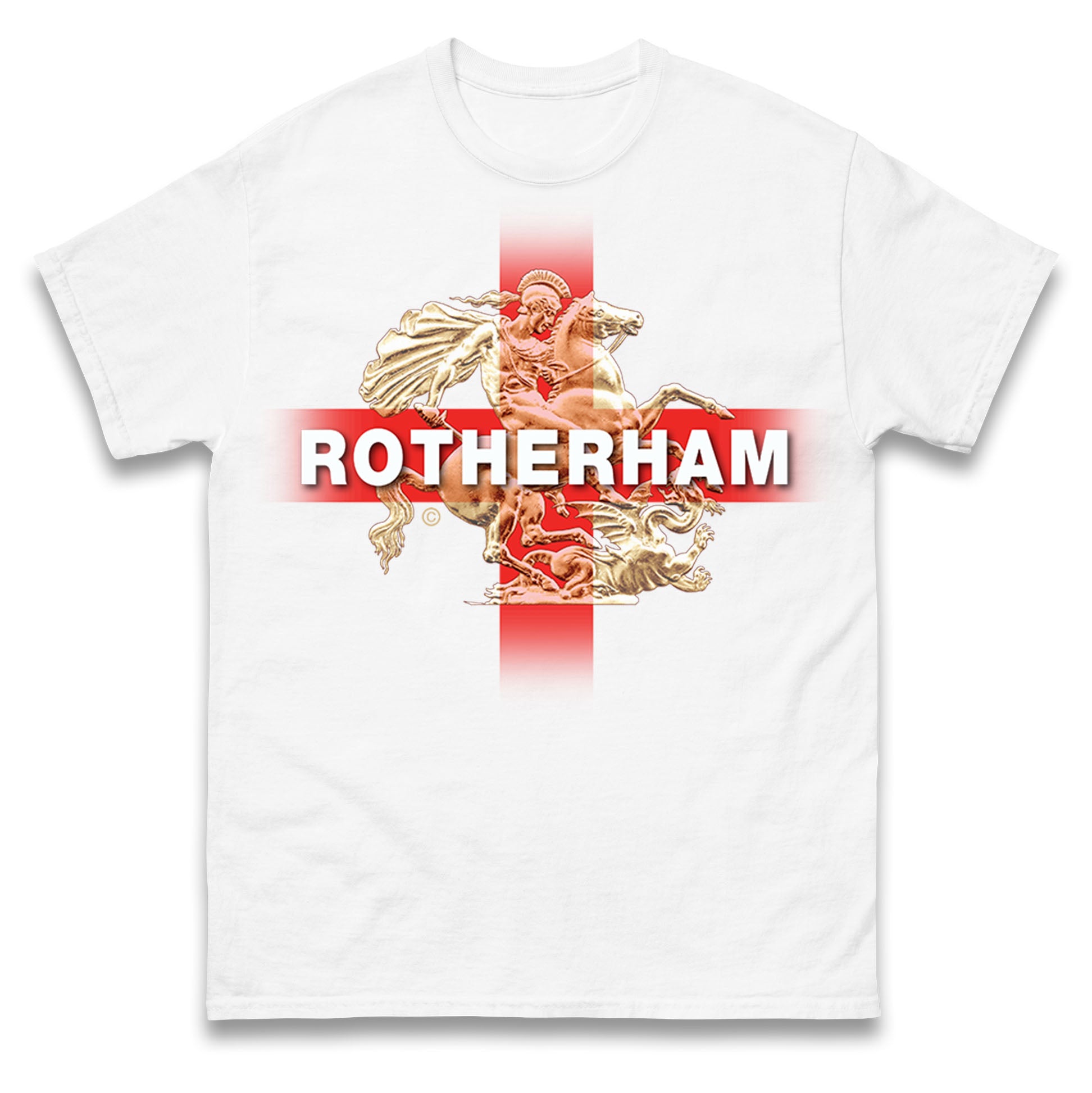 Rotherham England St George & The Dragon Mens T Shirt Womens Tops Tees 4XL