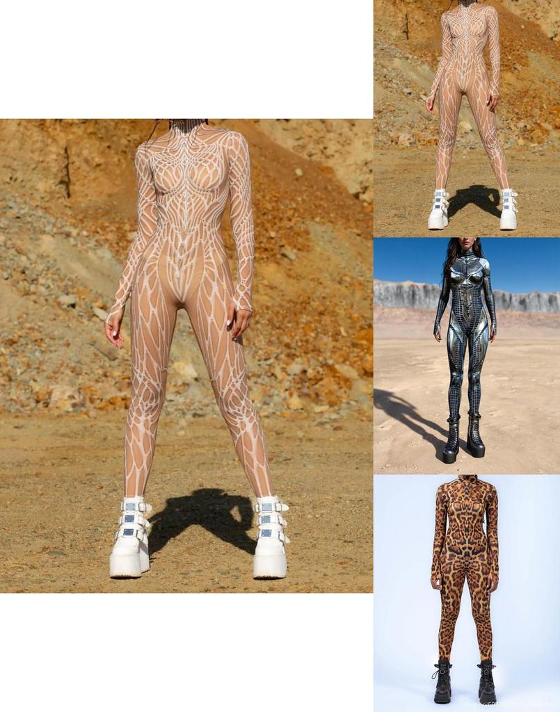 Halloween Adults 3d Printed Bodysuit With Spandex Blend For Cosplay And Street Style