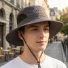 Summer Fishing Hat Men's Big Brim Hat Outdoor Solid Color Sunscreen Hat Travel Sun Hat
