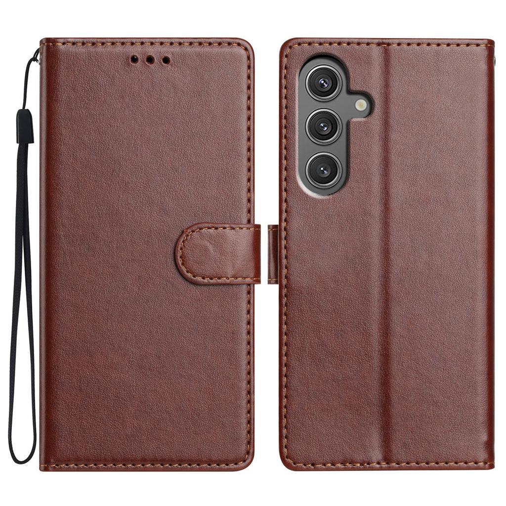 For Samsung Galaxy S25 FE Leather Case Wallet Stand Phone Cover with Handy Strap