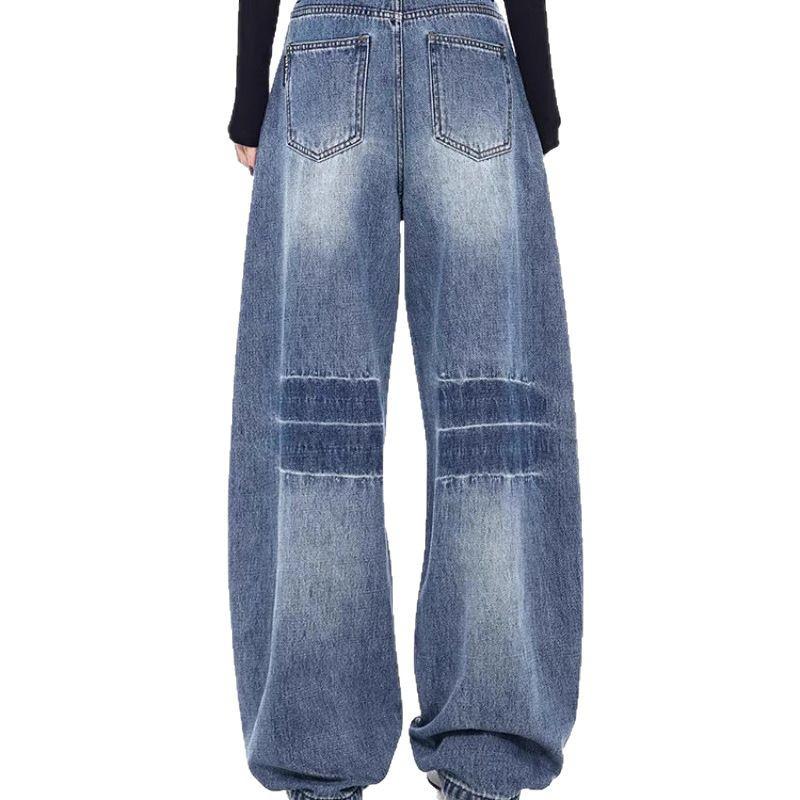 Γυναικεία Ρετρό Τζιν Σπαθί με Φαρδύ Πόδι: Χαλαρή Σιλουέτα, Παντελόνι Μήκους Δαπέδου για Σώματα σε Σχήμα Αχλαδιού.