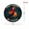 Tropical Parrot Beach Sunset Metal Wall Art 20x20cm Vibrant Cafe Home Decor
