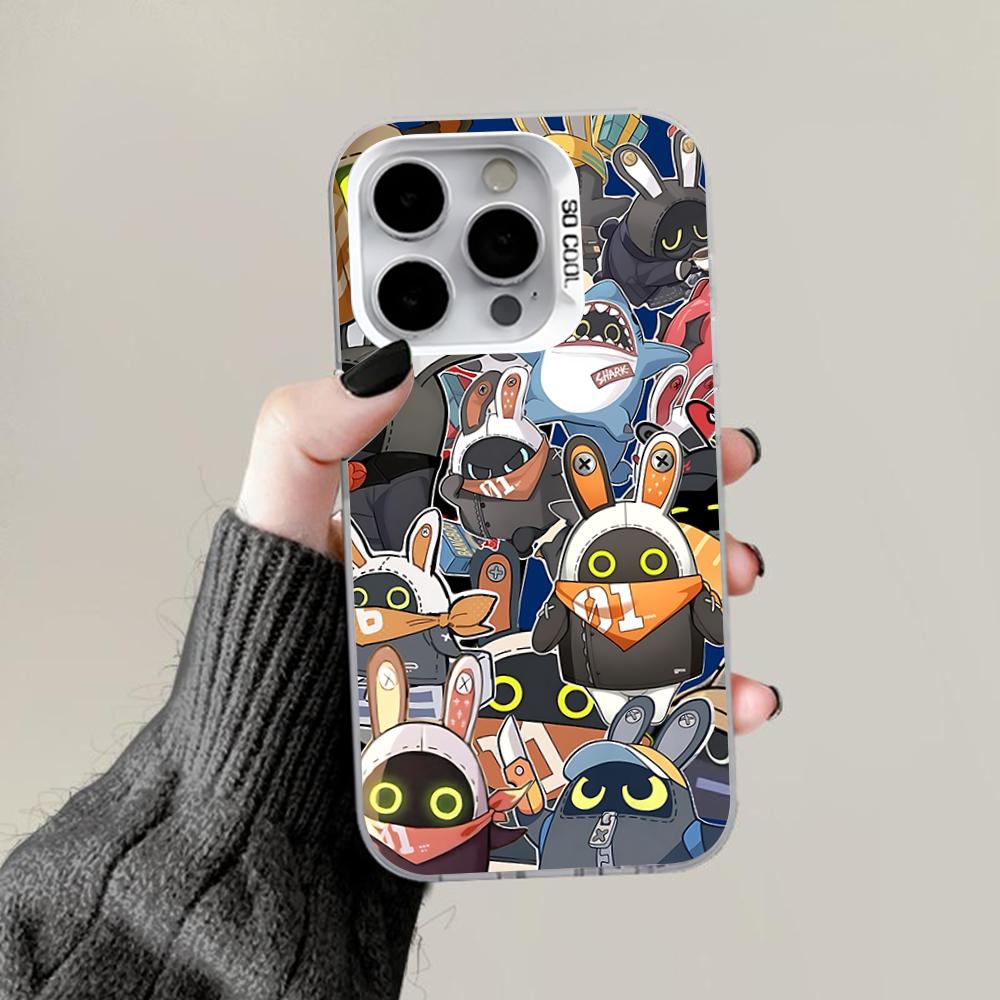 ZZZ Cute Bangboo Phone Case For iPhone 16,15,14,13,12,11,Pro,Max,Plus,Mini,XS,SE Anti Fall Gray White Matte Hard Bumper