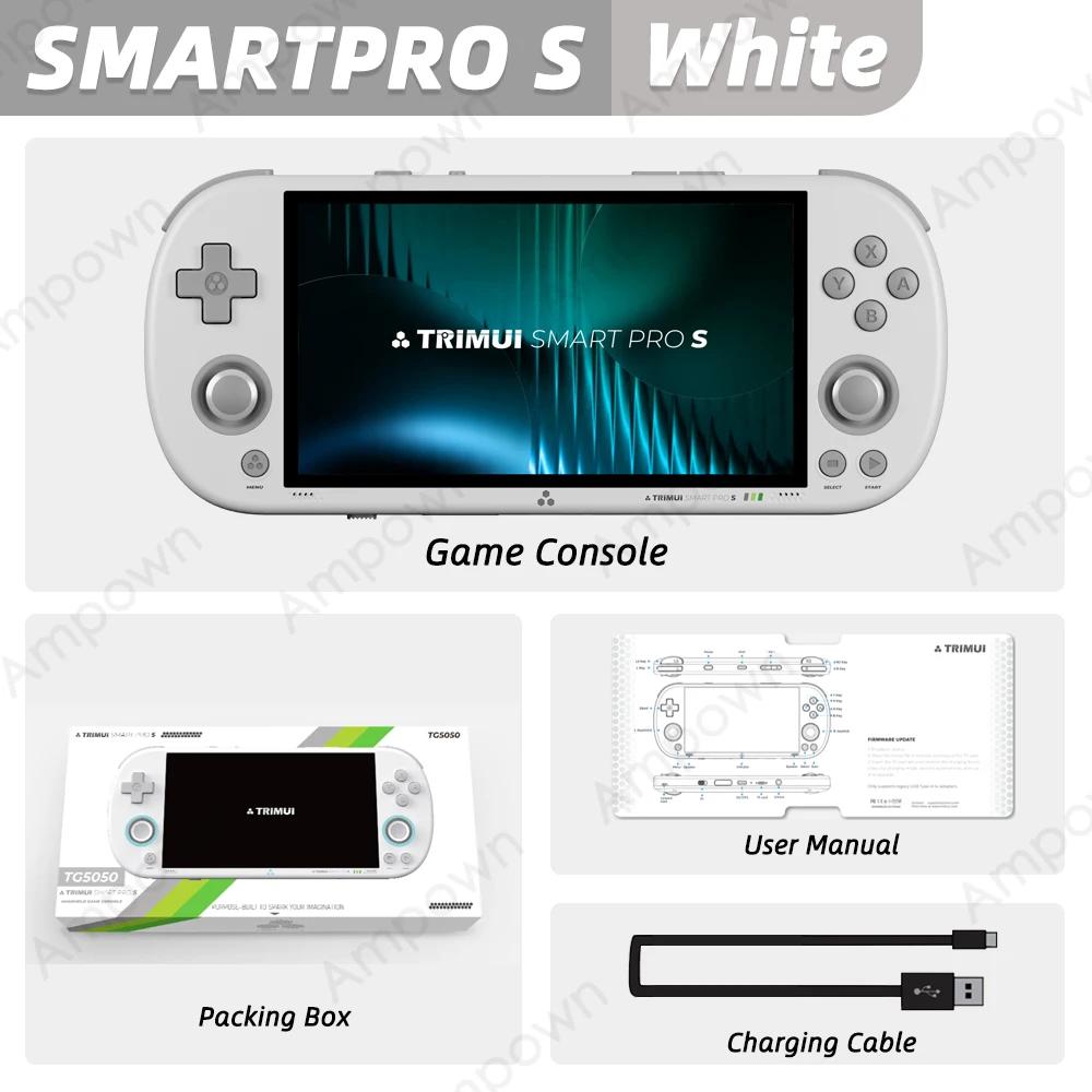TRIMUI SMART PRO S Handheld Game Console WIFI 4.96   Screen Built Cooling Fan Allwinner A523 Hall Joystick RGB Lighting Player No Card(0 Games)