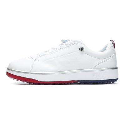 Fila GF 1911 Trainer Cuero Sintético Tacos Suaves Caña Baja Zapatos de Golf para Hombre zapatilla FILA-Blanco A12M241701FWT