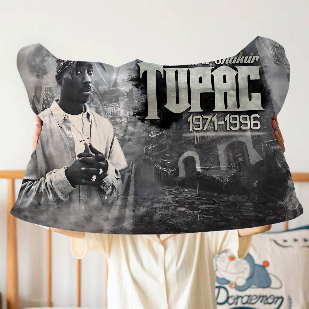 Rapper 2Pac Singer Tupac Quick-Dry Polyester Pillow Towel - Anti-Head Oil & Odor-Resistant for Adult Daily Use