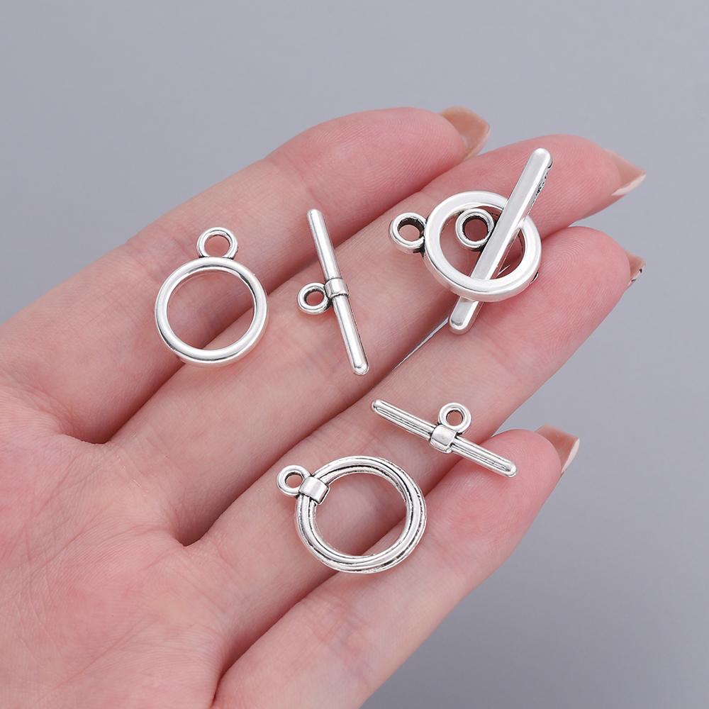 10Sets OT Clasp Alloy Toggle Clasps Round Bar Connector for DIY Jewelry Making Bracelet Hooks Crafts Necklaces Accessories