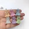 10pcs Cute Luminous Transparent Cat Charms Lovely Resin Colorful Animal Pendant For Earring Keychain DIY Jewelry Making