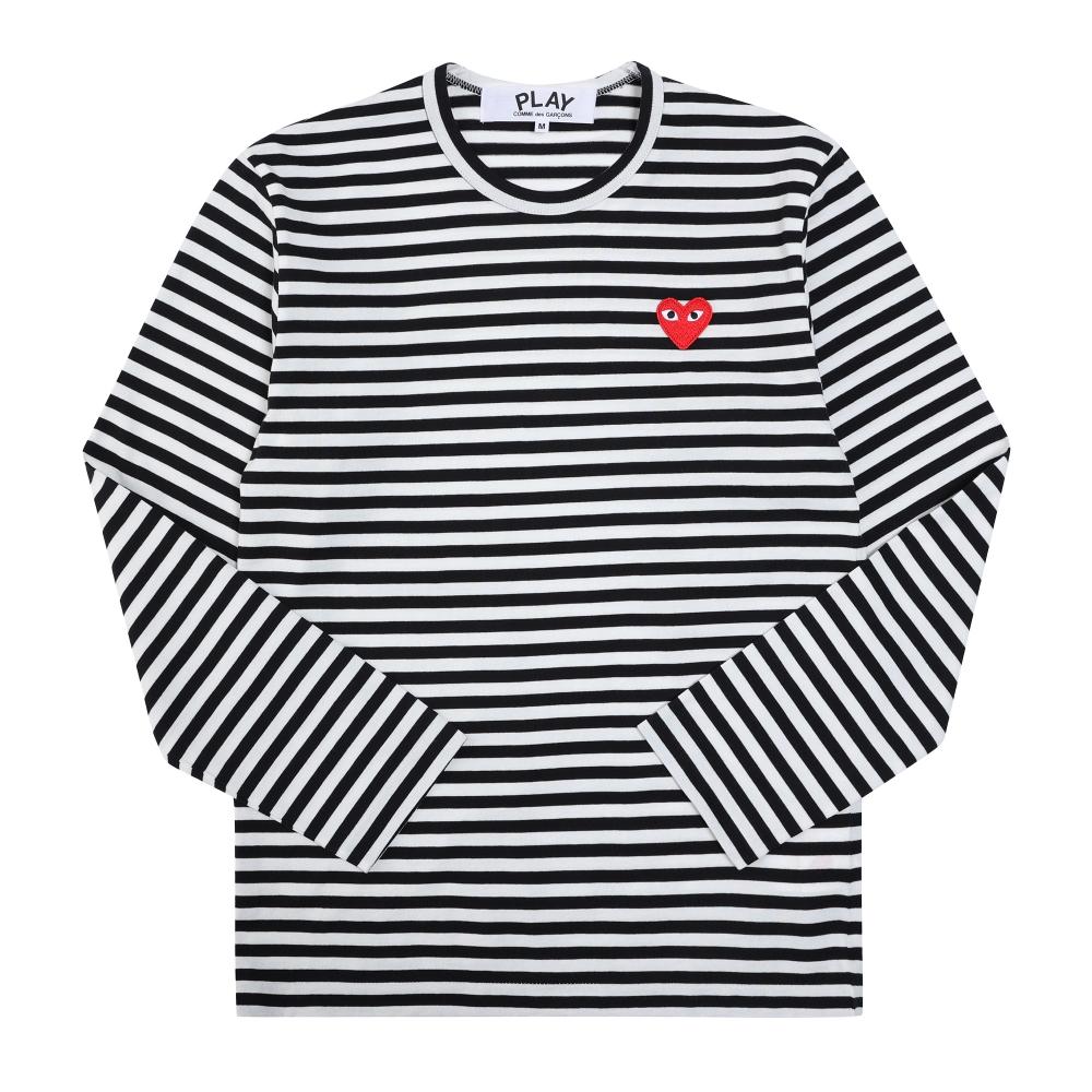 

Comme Des Gar Ons 1 Play Red Heart Wappen Stripe Long Sleeve Tee Ax T164 051 AX-T164-051 1 (XXL)