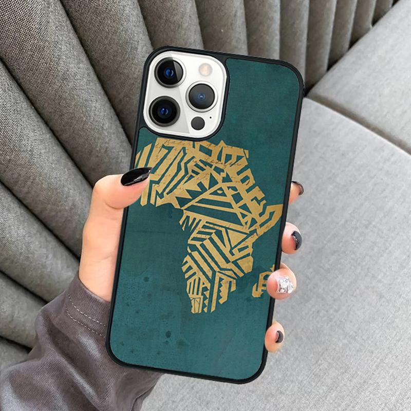 Africa Map Phone Case For iPhone 17 Air 16 16e 15 13 14 Pro Max 11 12 Plus 2022 MAX Shell Cover coque