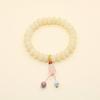 Natural White & Creamy Yellow Jade Bodhi Root Double-Strand Bracelet - New Chinese Design for Women