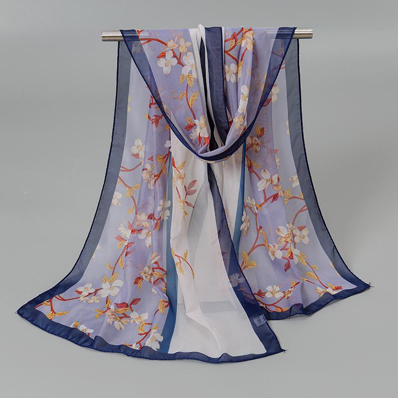 Fashion Women Printed Beach Scarf Bohemia Flower Summer Hijab Shawls And Wraps Female Foulard Sunscreen Sun Protection Shawls