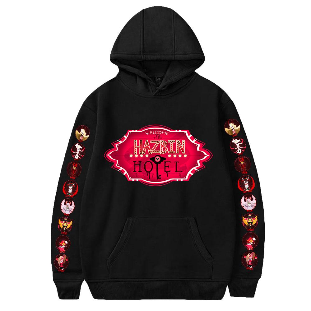 Hazbin Hotel Hoodie Sweatshirt for Womens Mens Hoodie Sweatshirt Cool Unisex Hooded XS чёрный