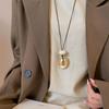 Koreansk Minimalistisk Geometrisk Hänge Långt Halsband Dam Oregelbundet Justerbart Mångsidigt Modeaccessoar
