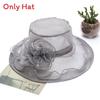 Summer Sun Hat For Women With Large Brim And Flower Decor Made From Eukran Organza