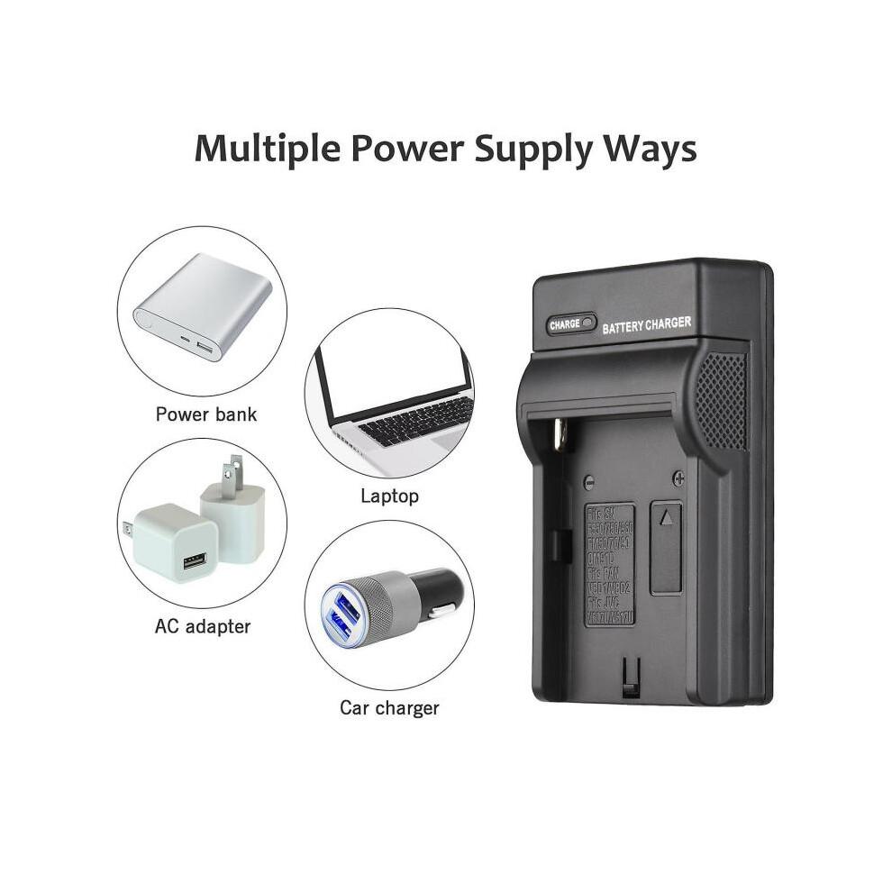 NP-F750/ NP-F770 Camera Battery and Charger Kit 1PC 7.2V 5200mAh Large Rechargeable Battery with USB