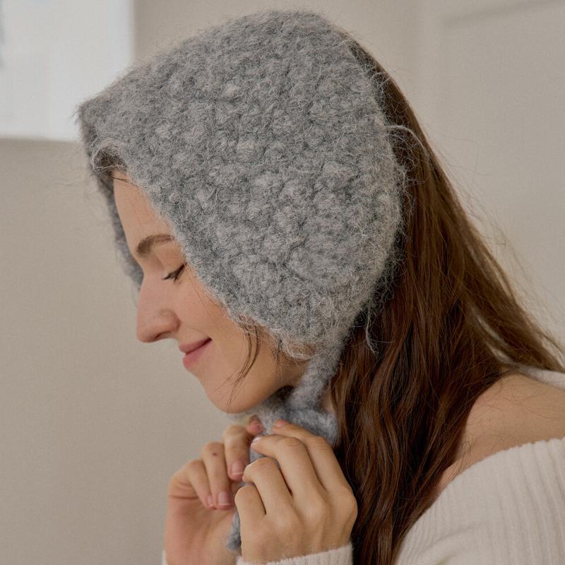 

Сетчатые красные однотонные вязаные шерстяные наушники с рисунком ананаса, теплые наушники с ремешком для защиты ушей для женщин, осень и зима