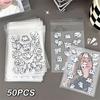50Pcs Transparent Self-Adhesive Packing Storage Bag Cute Cartoon Dog Pocard Holder Card Cover Protector Po Film Protector