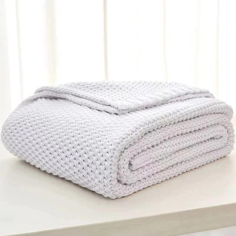 New Nordic Style Fringed Knitted Blanket Office Air Conditioner Lunch Break Blanket Wool Blanket Sofa Blanket Can Be D
