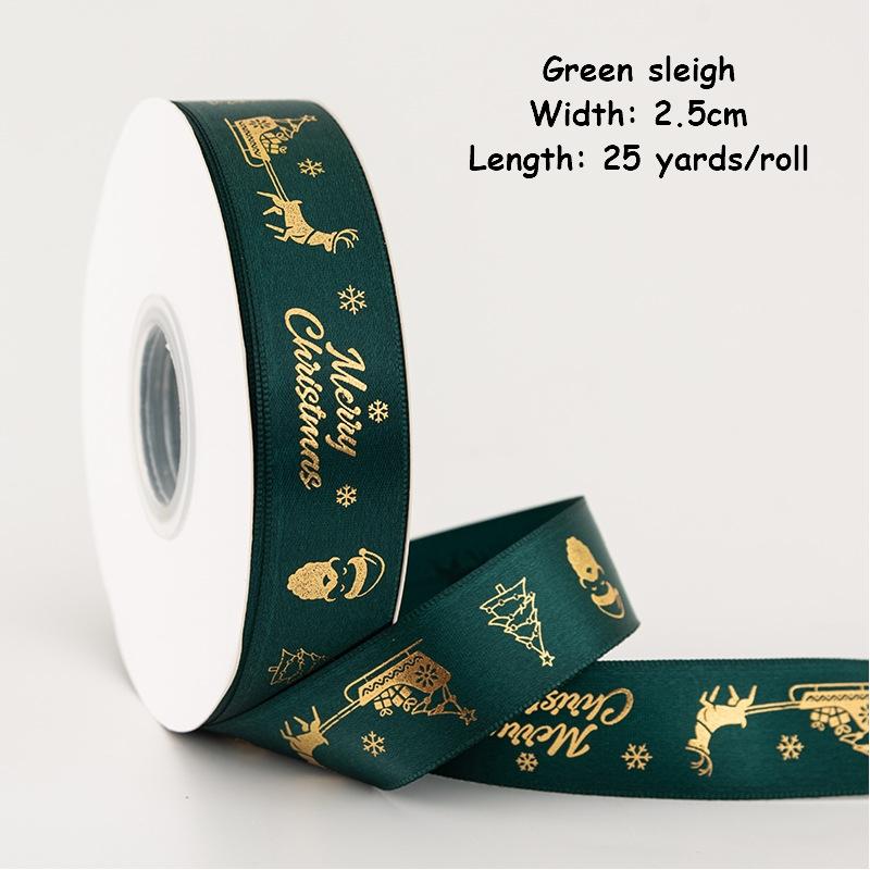 1/4 Inch Christmas Ribbon for Crafts Holiday Grosgrain Ribbon Christmas Ribbon for Gift Wrapping Festival Party Decoration