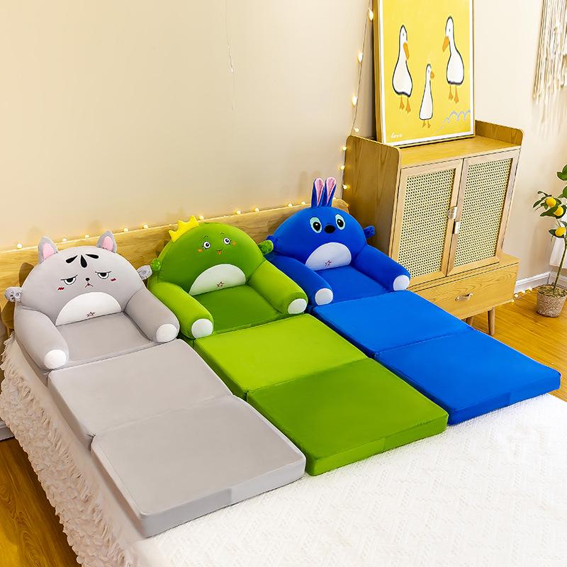 Cartoon Folding Kids' Sofa: Multifunctional Baby Seat & Kindergarten Stool