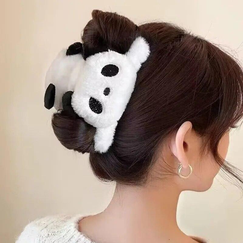 2024 Neue Elegante Cartoon Plüsch Haarspange für Frauen Vintage Haarspangen Kinder Haaraccessoires Süße Party Kopfbedeckung Geschenk