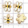 Set of 20 Yellow Enamel Bee and Beehive Pendants for DIY Bracelets and Necklaces