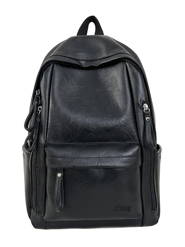Vintage Korean Style Casual Backpack For Students And Travel With Pu Material