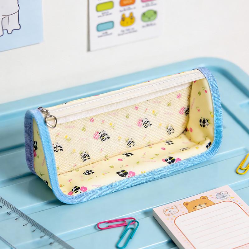Pvc Transparent Triangle Pencil Case With Large Capacity For Students And Exam Use