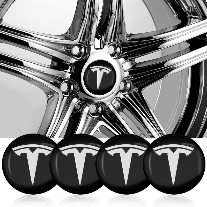 4pcs 56mm Aluminum Alloy Car Wheel Center Decal Hub Sticker For Tesla Model 3 Model X S 2016-2020 Decals TM3 TMX TMS Decal