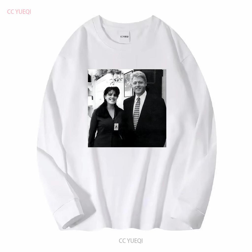 Funny Bill Clinton And Monica Lewinsky T Shirt All Siz vintage Washed streetwear homme Breathable Casual Stylish Unisex Soft