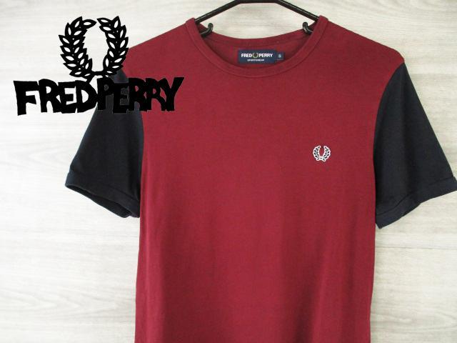 [USED] Fred Perry <Logo One Point Round Neck Short Sleeve T-Shirt> Size S M867y