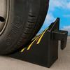 Černé zakládací klíny pro kola, pro těžká vozidla, zarážky kol, stabilní protiskluzové zařízení, bezpečnost vozidla