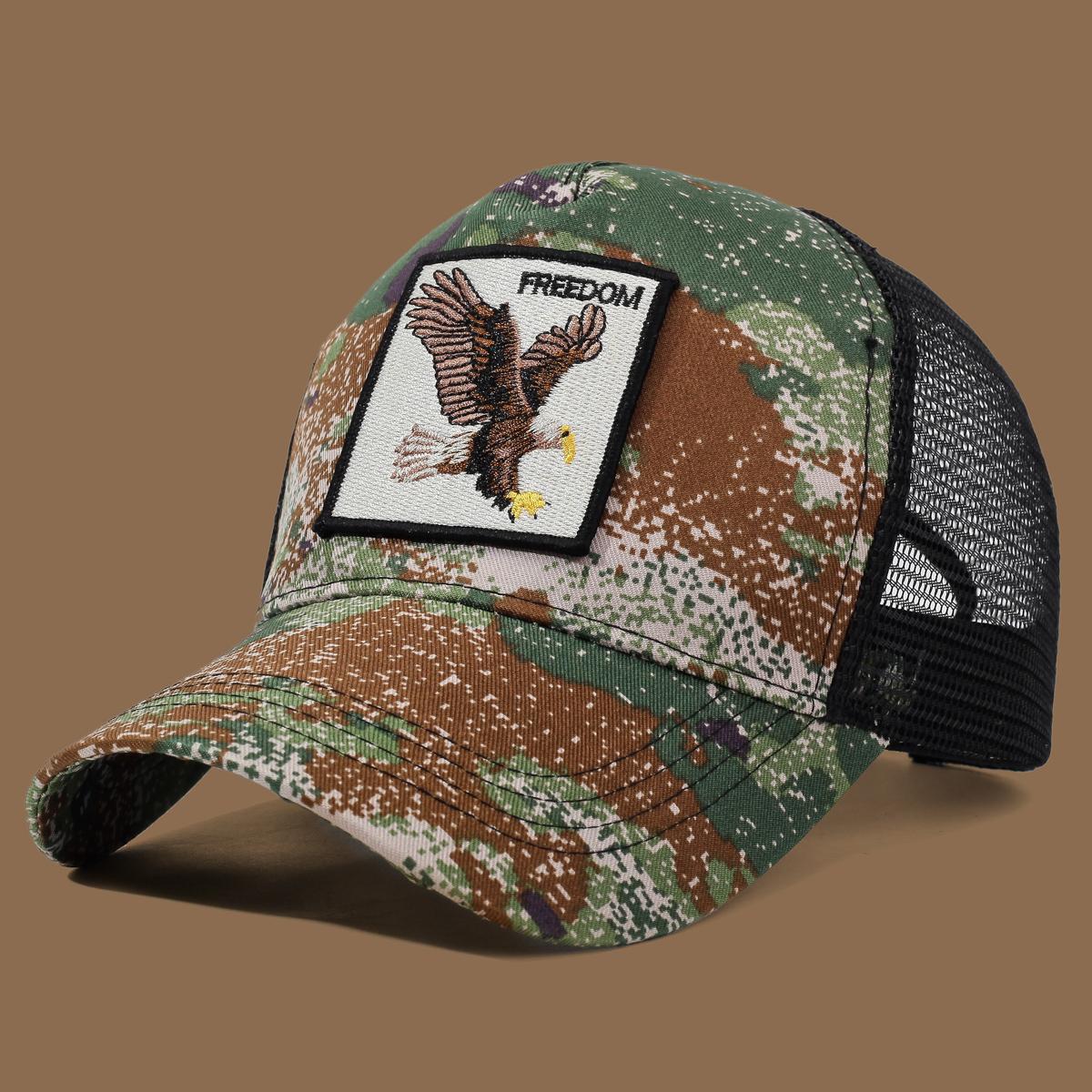 

Unisex Trucker Cap with Eagle Embroidery & Applique - Suitable for Daily Casual Wear, Sports and Sun Protection